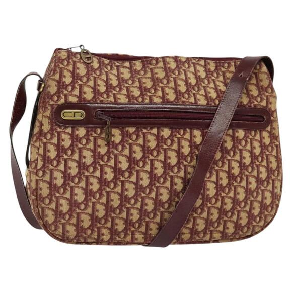DIOR Trotter Canvas Shoulder Bag Red Gold - Picture 1 of 12